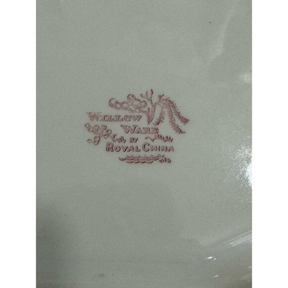 Set of 2 Vintage Pink Willow Royal China Segmented 10.5” Dishes - Picture 6 of 13